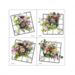 4 tk Simulatsioon 3D Erksad lillekimbud Vaasid V&otilde;re seinakaunistuse kleebis Eemaldatav isekleepuv seinakleebis Kontori k&ouml;&ouml;gikaunistus 4pcs