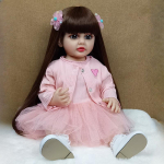 55 CM kogu kehaga pehmest silikoonist vin&uuml;&uuml;list taass&uuml;ndinud v&auml;ikelapse t&uuml;druku nukk ilus Betty t&uuml;druk printsess Boneca reborn m&auml;nguasi, elutruud beebinukud lastele j&otilde;ulukingitused Brown hair