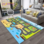 Laste m&auml;ngumatt Traffic Highway City M&auml;ngutoa vaipvaip kodu jaoks elutoa magamistoa uksemati sisekujundus, ala vaip libisemiskindel p&otilde;randamatt 40cm x 60cm