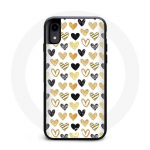 iPhone X &uuml;mbris, mustad kuldsed s&uuml;damed
