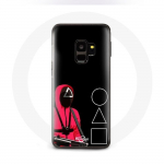 Samsung S9 pluss Squid Game Maskide &uuml;mbris, kolmnurkne ruut ja ring