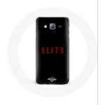 &Uuml;mbris Samsung Galaxy j7 2016 Elite 5. hooaja punase logoga mustal taustal