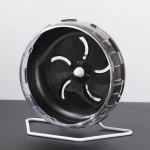 12 cm Hamster Sport Running Wheel Rat Small Rodent Mice Silent Jogging Hamster Gerbil Exercise Play Toys Brackets Accessories 12cm Black with Rack black
