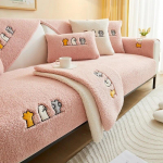 S&uuml;gisene lambavillast diivanikate Paks pl&uuml;&uuml;s seljar&auml;tik libisemiskindel elutoa diivani kate L-kujuline diivani k&auml;etoed tolmukindel soe kate 70X70 CM 1PCS