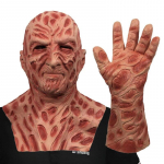 Film Freddy Krueger &Otilde;udus Lateksmask Kiiver T&auml;iskasvanud Meestele Naistele Halloween Maskeraad Deemoni Cosplay N&auml;omask K&auml;ed &Uuml;likond Rekvisiidid mask and hands