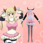 Haldjasaba Lucy J&auml;&auml;ra Cosplay kost&uuml;&uuml;m Halloweeni karnevali j&otilde;ulukost&uuml;&uuml;m Parukas Uus L-(Costume+Wig)