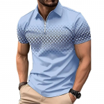 Meeste mood Slim Fit suvine l&uuml;hikeste varrukatega sportlik lukuga polos&auml;rk. L