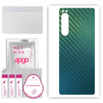 apgo Protective Skin Sticker for the back compatible with Sony Xperia 5 IV, Wrap Film, Foil, Vinyl - Pattern Carbon Chameleon CAKA1