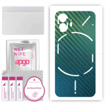 apgo Protective Skin Sticker for the back compatible with Nothing Phone 2, Wrap Film, Foil, Vinyl - Pattern Carbon Chameleon CAKA1