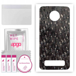 apgo Protective Skin Sticker for the back compatible with Motorola Moto Z3 Play, Wrap Film, Foil, Vinyl - Pattern Carbon Black Pixel