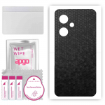 apgo Protective Skin Sticker for the back compatible with Infinix Note 30i, Wrap Film, Foil, Vinyl - Pattern Black Honeycomb