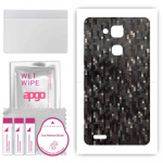 apgo Protective Skin Sticker for the back compatible with Huawei Mate 7, Wrap Film, Foil, Vinyl - Pattern Carbon Black Pixel