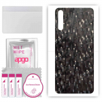 apgo Protective Skin Sticker for the back compatible with Huawei P Smart S, Wrap Film, Foil, Vinyl - Pattern Carbon Black Pixel