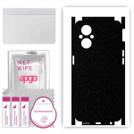 apgo Protective Skin Sticker for the back+sides compatible with Oppo F21 Pro 5G, Full Wrap Film, Foil, Vinyl - Pattern Matte Black