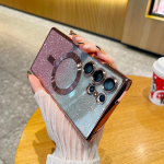 Luksuslik Glitter juhtmevaba laadija Samsung Galaxy S24 S23 S22 S21 Ultra Plus &uuml;mbrismagnetiga MagSafe Allround kaamera kaanekest For Galaxy S23 Ultra