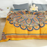 Euroopa mandala vaba aja tekk 100% puuvillane r&auml;tik-tekk suvine voodilina topelt uinaku tekk pehme voodikate boho diivanir&auml;tik 150x200cm