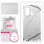 apgo Protective Skin Sticker for the back+sides compatible with Tecno Spark 5, Full Wrap Film, Foil, Vinyl - Pattern White Marble