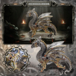 Ja kuldne gooti aurupunki draakoni kuju One Size h&otilde;be