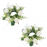 2 tk Kunstlik roosip&auml;rja k&uuml;&uuml;nla s&otilde;rmus sammas k&uuml;&uuml;nlajalg Rohelised lehed V&auml;rvilised lillep&auml;rjad Kodu pulmapeolaua keskosa kaunistus A