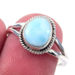Natural Republic Larimar Gemstone 925 Tahke Sterling H&otilde;bedast Kingitus S&otilde;rmus S.8 H0O68 white