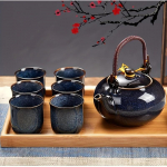 6 tk Jaapani teekomplekt Ahjumuutusega glasuuriga portselanist teekomplekt Sisaldab 1 teekannu 6 teetassi Ainulaadne Hiina teekomplekt teehuvilistele naistele meestele tee tarvikud Chinese And Japanese Style