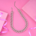 Moodne Kuuba disaineri Estele kaelakee, roodiumkattega naistele