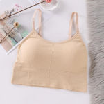 Naiste hingav spordirinnahoidja, higistamisvastane &Otilde;mblusteta Fitness Top Jooga Rinnahoidja P&otilde;rutuskindel Crop Top Push Up J&otilde;usaali treeningtopp t&uuml;drukutele One Size valge