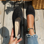 Naiste tasapinnalised kingad Kevads&uuml;gis, &uuml;mara varbaga madalad jalan&otilde;ud Mugavad hingavast v&otilde;rgust vabaajajalatsid paljajalu 43