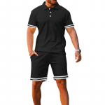 Summer men's short-sleeved suit Polo shirt short-sleeved shorts sports and leisure two-piece set M