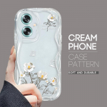 Armas koomiksimustriga kreemjas tekstuuriga korpus, lainelise servaga pehme silikoonkaanega telefoni&uuml;mbris OPPO Reno Realme jaoks OPPO A15 valge