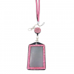 1 tk moodne kaardihoidja naistele sisset&otilde;mmatav m&auml;rgirullidega kaelakee kaelapael t&uuml;drukutele, l&auml;ikiv h&otilde;lpsasti t&otilde;mbatav pandlaga kaardihoidja