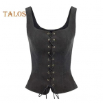 Lady Vest pitsrihm Renaissance Vinatge Square Kael Varrukateta Keskaegne Slim Fit &uuml;hev&auml;rviline Halloween Cosplay Performance Top M
