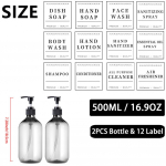 2 Pack Seebi dosaator Veekindla sildiga 500 ml Korduvkasutatav t&uuml;hi &uuml;mmargune pudel pesupesemiseks Ilusalong Hotel Restoran SPA