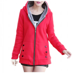 Naiste mood Thicken soe lukuga kardigan kampsun kapuutsiga jope L must