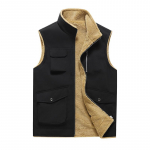 S&uuml;gis-talvised t&ouml;&ouml;riided Lambafliisist vest Meeste p&uuml;stkraega t&ouml;&ouml;riidevest Jeep-stiilis mitme taskuga p&uuml;stkraega Kam-&otilde;laga vest XXXXXL