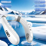 2024. aasta uus v&auml;litingimustes rippuv kaelaventilaator, 3-k&auml;iguline teleskoopjahutusega minikonditsioneer, lehtedeta vaikne kaasaskantav v&auml;lisventilaator, 5200 mAh aku kestev valge