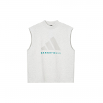 Adidas 2024 kollektsioon peat&uuml;kk 03 Mugav varrukateta korvpalli t-s&auml;rk Unisex Topid Helehall JI9120 XL