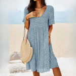 IHUASU Naiste pulloveriga tr&uuml;kitud pikad Midi Urban vabaaja kleidid l&uuml;hikeste varrukatega S kollane