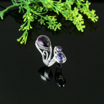 Natural Amethyst Gemstone Handmade 925 Sterling Silver Gift Ring Size 9 f0o12