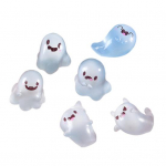 6 tk helendavad minivaigust kummikujukesed helendavad Halloweeni kaunistused V&auml;ike kummituse mikro miniatuurne kuju &otilde;uemaja maastikupeoks Sets