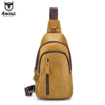BULLCAPTAIN Ehtne nahast Crossbody kotid Meeste nahast &otilde;lakotid Meeste rinnakotid Moodsad reisikotid Mehe postikoti kott Meessoost 18x5.5x32cm pruun