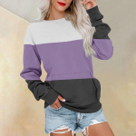 Naiste mood vabaaja pikkade varrukatega kaelusega h&uuml;ppev&auml;rviline pullover top pluus XXXL