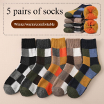 5 paari segav&auml;rvidega talvesoojad meriinovillased meeste sokid pehmed mugavad vabaaja paksud ka&scaron;miirsokid 5 Pairs (Mixed color)