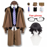 Edogawa Rampo Cosplay Bungo Stray Dogs Edogawa Rampo Cosplay Kost&uuml;&uuml;m &Uuml;htlane M&uuml;ts Tasuta Prillid &Uuml;likond Halloweeni Kost&uuml;&uuml;mid Meestele L-(Costume+Wig)