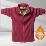 Luksuslik meeste s&uuml;gis-talvine &uuml;hev&auml;rviline polaarfliisist jakk, s&uuml;gisene lukuga pealmine osa, paksenenud mantel, talver&otilde;ivad XXXXXL punane