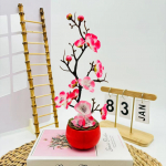 Talvemagus hurma bonsai: Hiina stiilis kunstlillede kodukaunistus 29x12 cm roosa