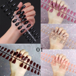 5tk/karp Quick Nails DIY Pisarakujulised kunstk&uuml;&uuml;ned L&auml;ikivad &uuml;hev&auml;rvilised k&uuml;&uuml;nek&uuml;nte eemaldatavad kantavad viimistletud k&uuml;&uuml;nekleebised 01