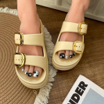 mood Naiste platvorm Sussid siseruumides t&auml;navasuvised kingad &uuml;hev&auml;rvilised paks tald libisemisvastane naiste kodu Rannas liugused Sandaalid 36-37(Fit 22.5-23cm) aprikoosi