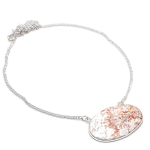 Laguna Lace Agate Gemstone Handmade 925 Sterling Silver Necklace 18 s2s38