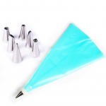 8 tk/komplekti silikoonist glasuurist koorekott + roostevabast terasest otsikute komplekt isetehtud koogikaunistus 8 piece set roosa